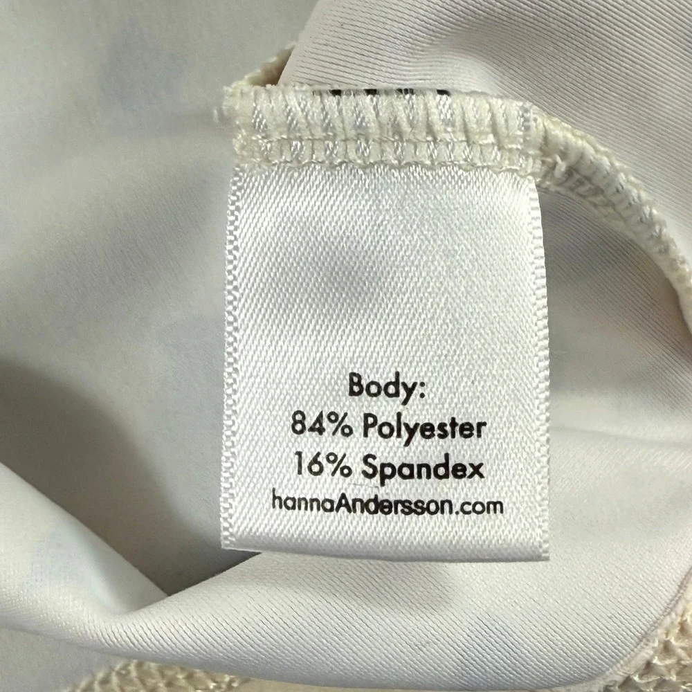 Hanna Andersson Girls‎ 10 Cream Floral Long Sleeve Rash Guard Sun Shirt Swim Top